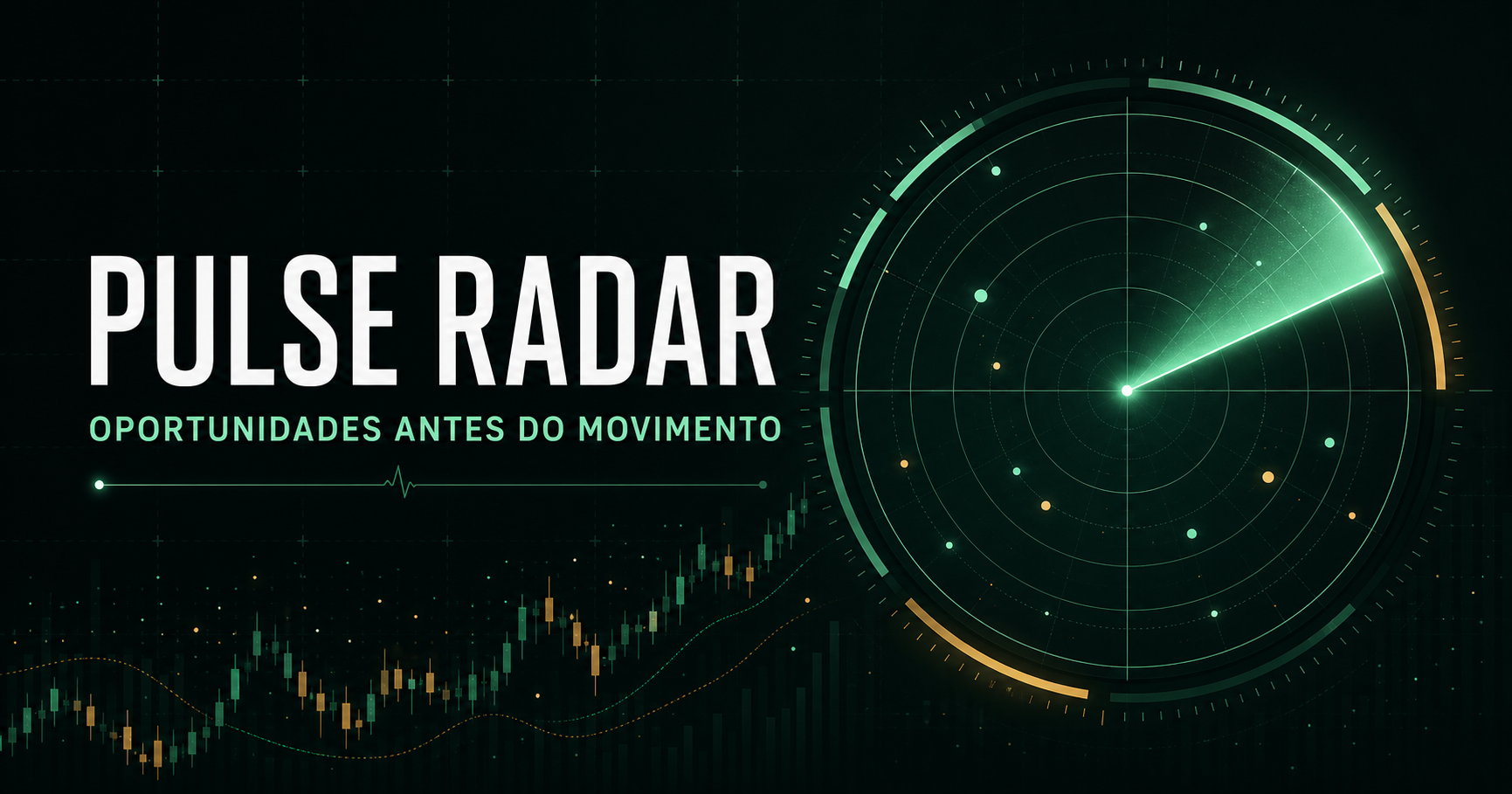 Interface do Pulse Radar mostrando dados e sinais do mercado cripto